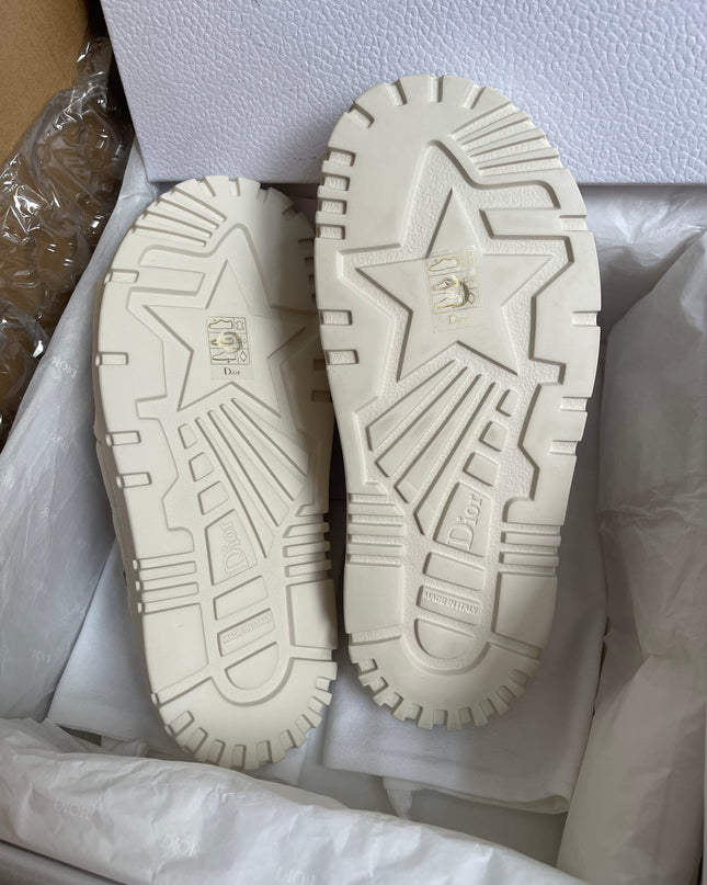 UNUSED Christian Dior White Cannage D Twist Slide Sandal 37