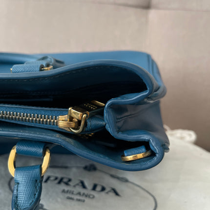 Preloved Authentic Prada Light Blue Galleria Tote Bag