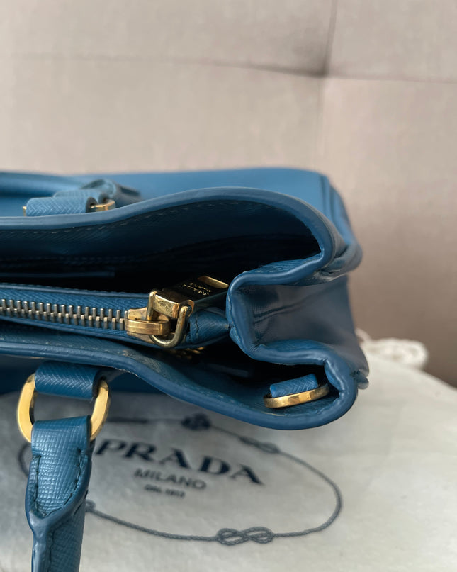 Preloved Authentic Prada Light Blue Galleria Tote Bag