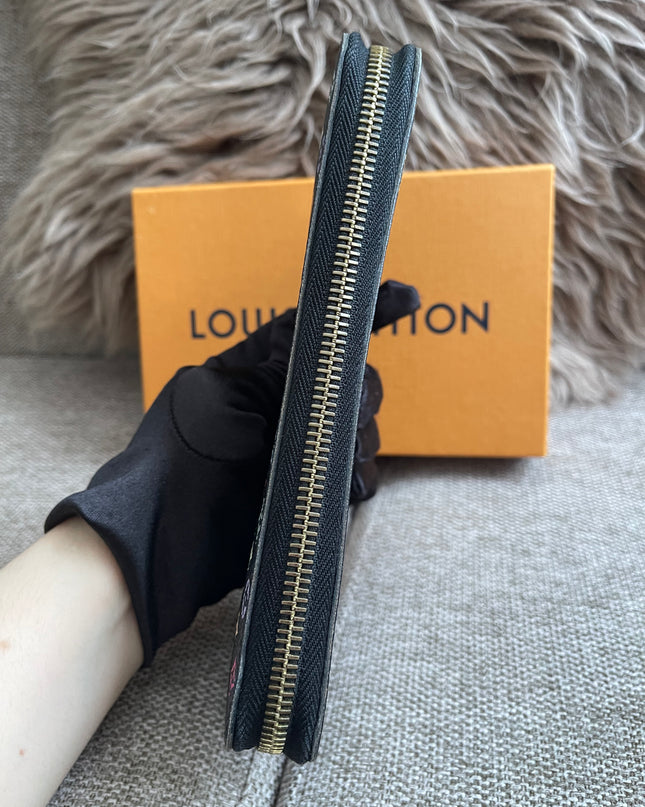 Preloved Authentic Louis Vuitton Zippy Wallet – Multicolor Monogram Black (Murakami) with Box