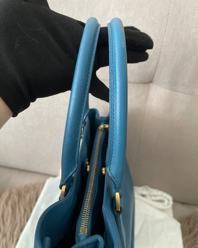 Preloved Authentic Prada Light Blue Galleria Tote Bag