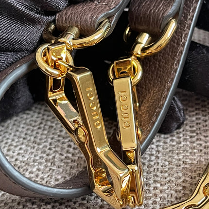 Preloved Authentic Gucci GG Supreme Canvas Leather and Python Medium Bamboo 1947 Top Handle Bag