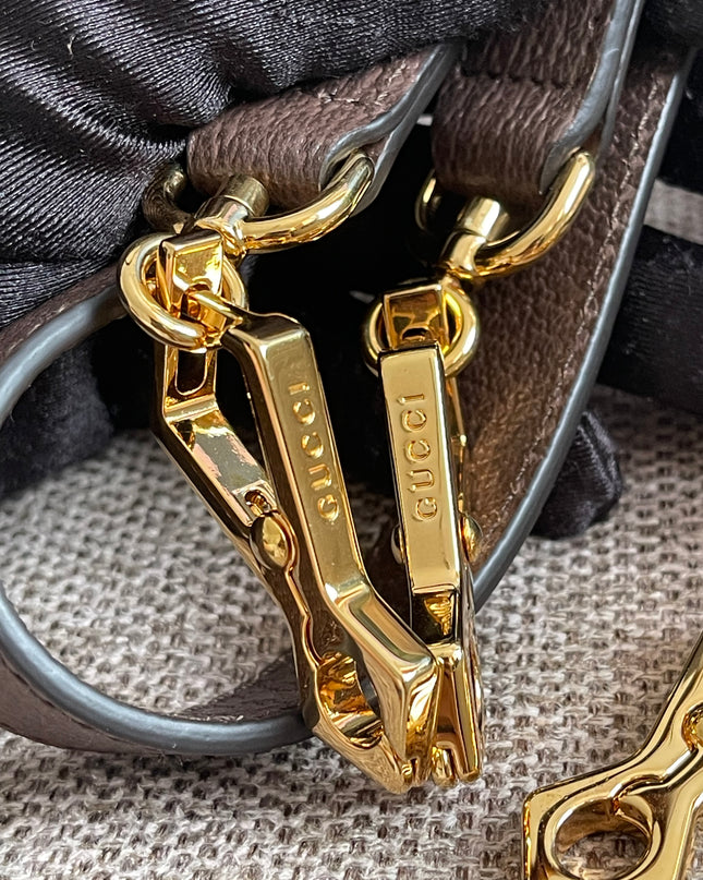 Preloved Authentic Gucci GG Supreme Canvas Leather and Python Medium Bamboo 1947 Top Handle Bag