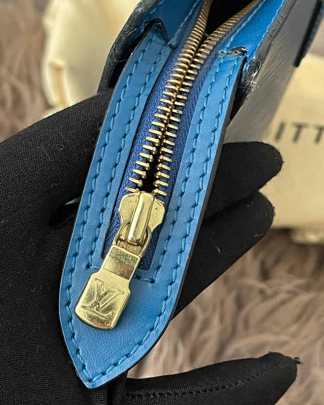 Preloved Authentic Louis Vuitton Saint Jacques bag in blue Epi leather