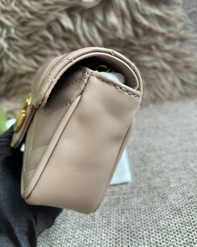 Preloved Authentic Gucci Mini GG Marmont Shoulder Bag in Matelassé Chevron Leather — Brand New