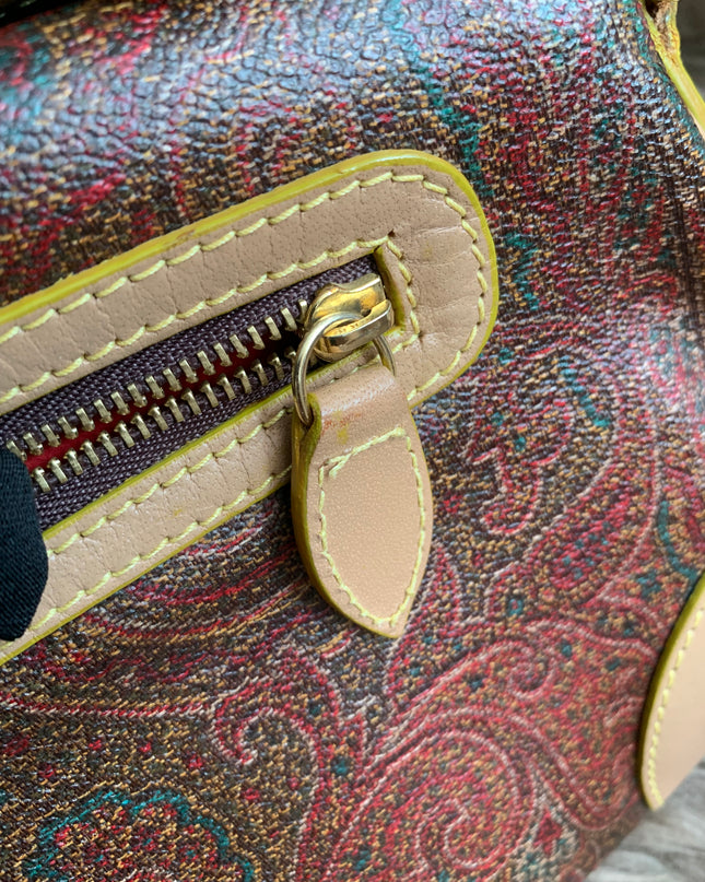 Etro Multicolor Paisley Coated Canvas and Leather Flap Crossbody Bag