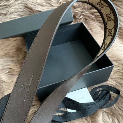 GUCCI GG SUPREME GUCCISSIMA CALFSKIN PALLADIUM BUCKLE BELT