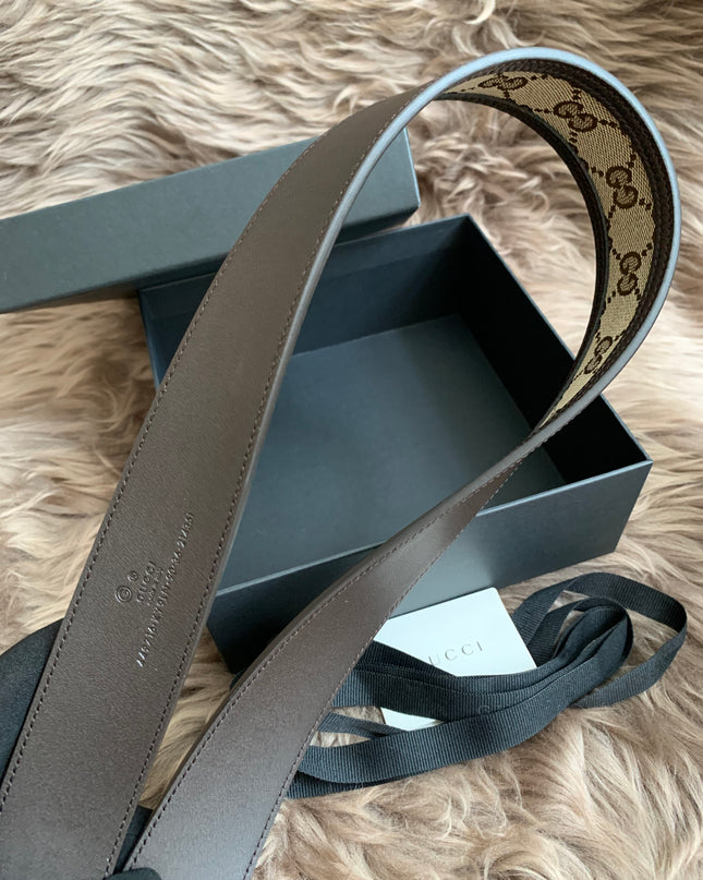 GUCCI GG SUPREME GUCCISSIMA CALFSKIN PALLADIUM BUCKLE BELT