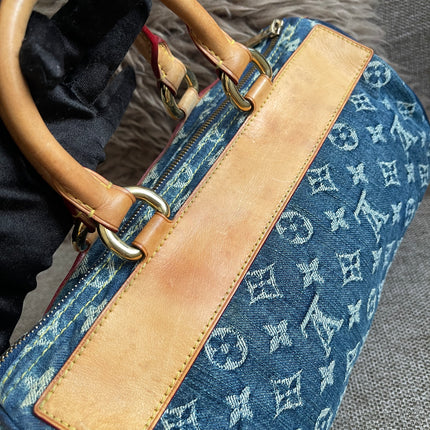 Preloved Authentic Louis Vuitton Neo Speedy Monogram Denim Handbag