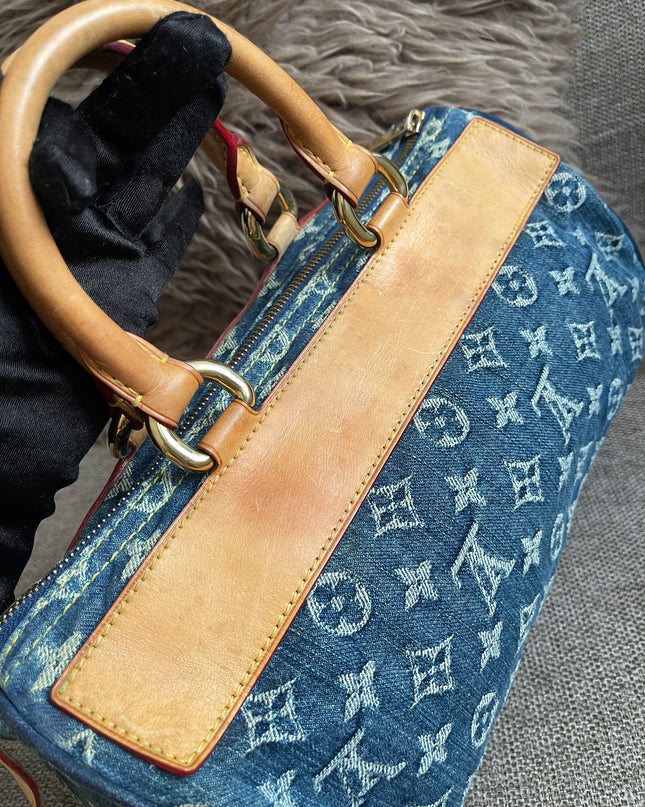 Preloved Authentic Louis Vuitton Neo Speedy Monogram Denim Handbag