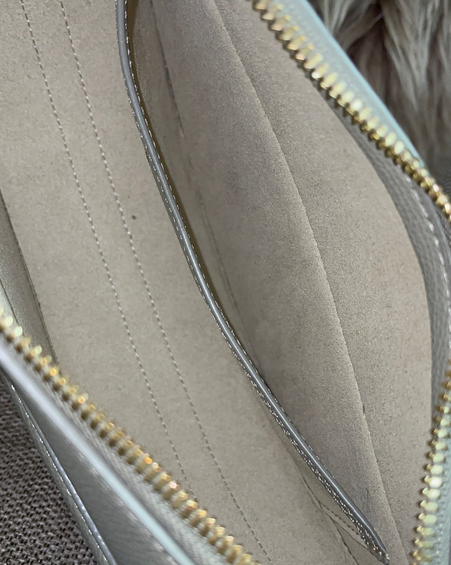 Preloved Authentic Polène Numéro Un Nano – Sage Green Textured Leather
