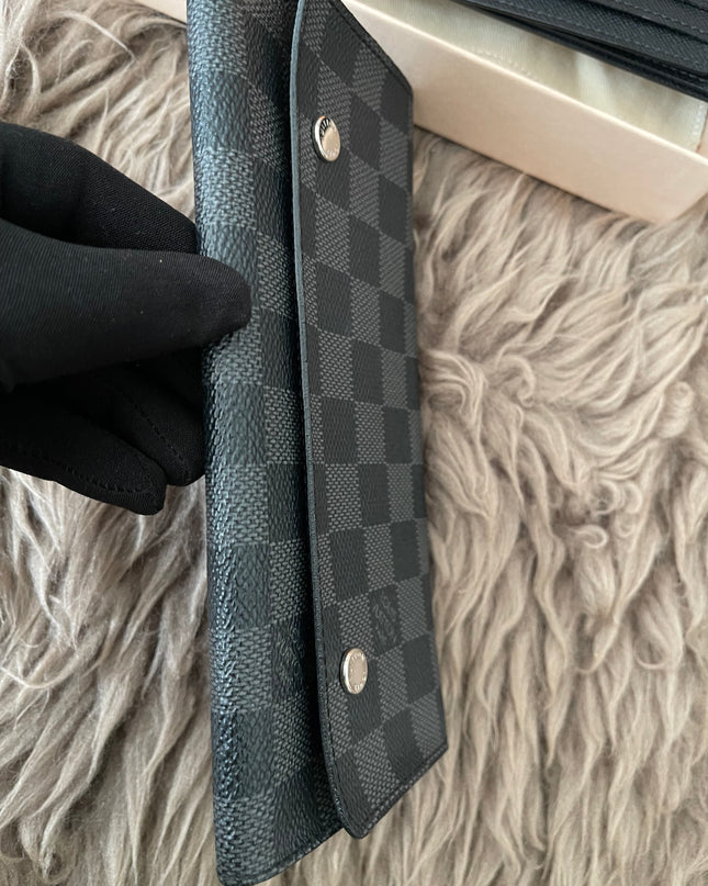 Preloved Authentic Rank A- Louis Vuitton Damier Graphite long wallet with removable insert