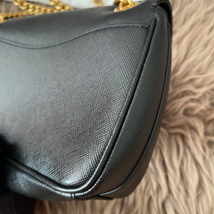Preloved Authentic Pattina Flap Shoulder Bag Saffiano Leather Small crossbody bag