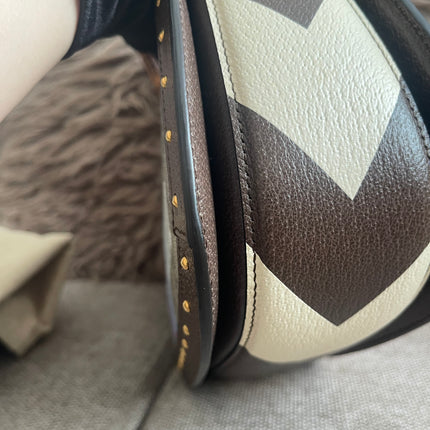 Preloved Authentic Gucci GG Supreme Canvas Leather and Python Medium Bamboo 1947 Top Handle Bag