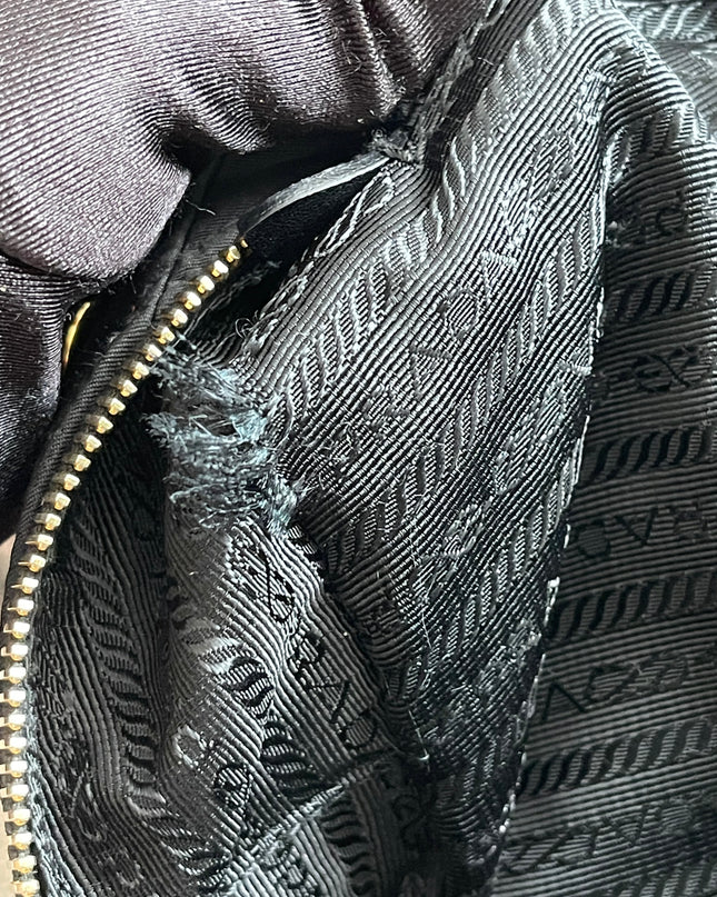 Preloved Authentic Prada Quilted Nylon Tessuto Bomber Bag – Black