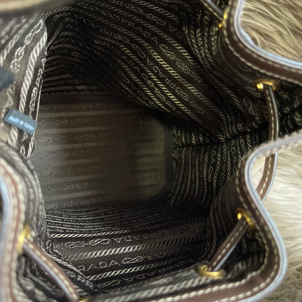 Preloved Prada  2021 Logo Jacquard Bucket Bag