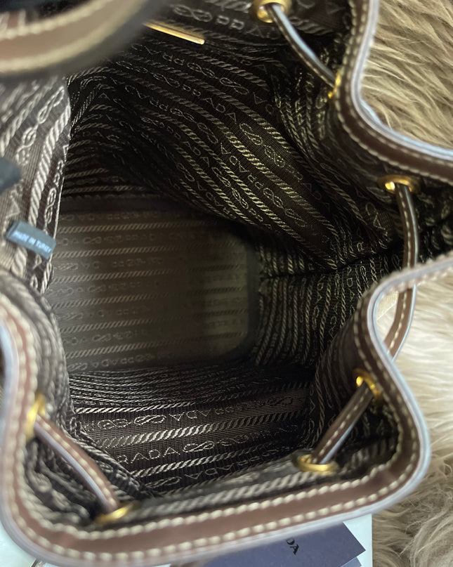 Preloved Prada  2021 Logo Jacquard Bucket Bag
