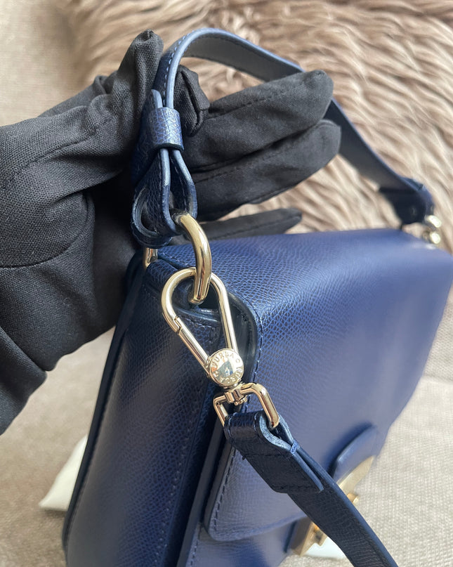 Preloved Authentic Furla Metropolis Small Shoulder Bag Navy Blue