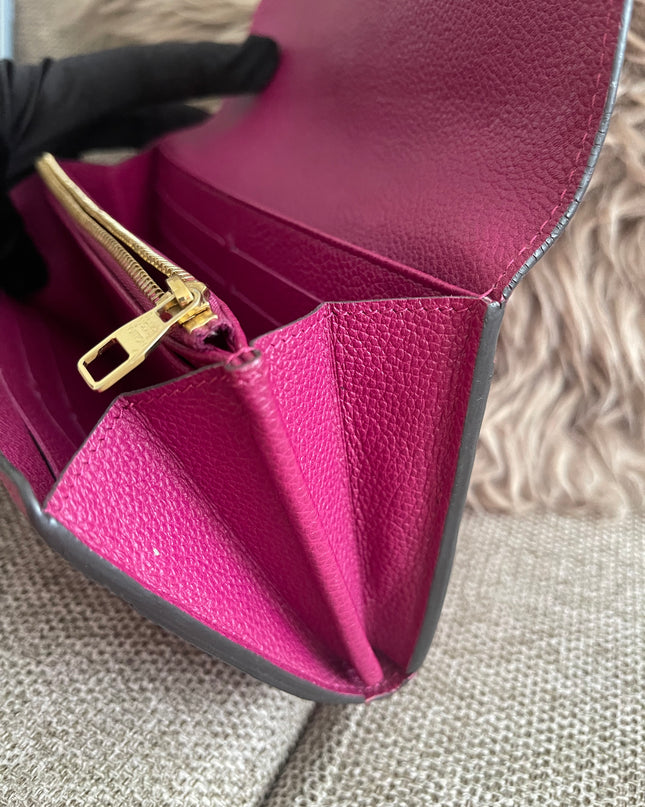 Preloved Authentic Louis Vuitton Monogram Empreinte Sarah Wallet – Fuchsia