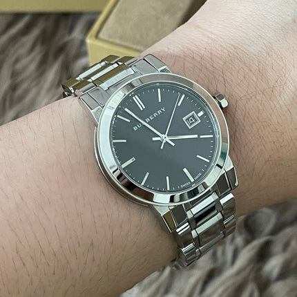 Preloved Authentic Rank N Burberry The City BU9001 stainless steel watch with a black dial.