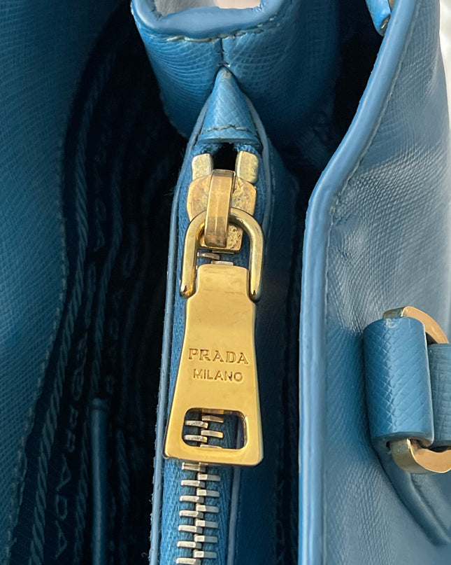 Preloved Authentic Prada Light Blue Galleria Tote Bag