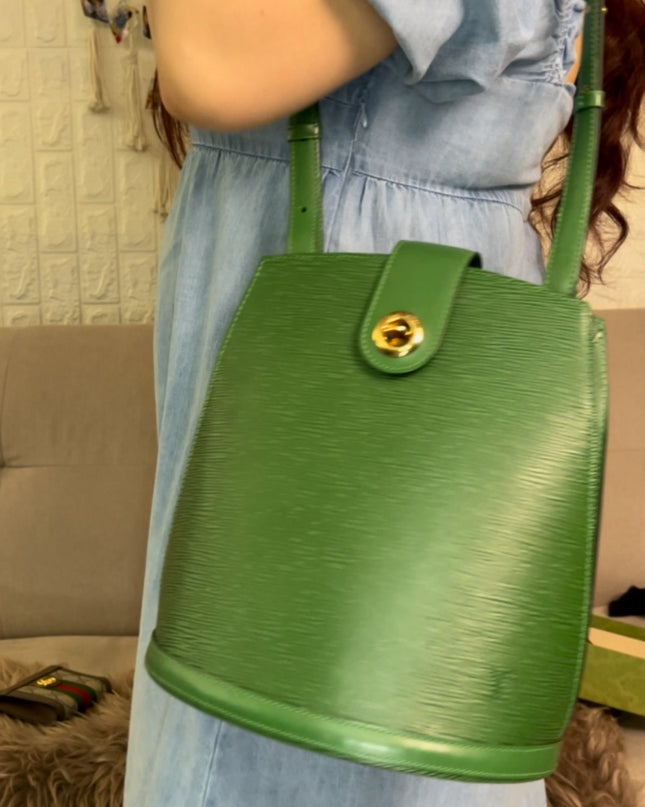 Preloved Authentic Louis Vuitton Cluny Shoulder Bag Green Epi Leather