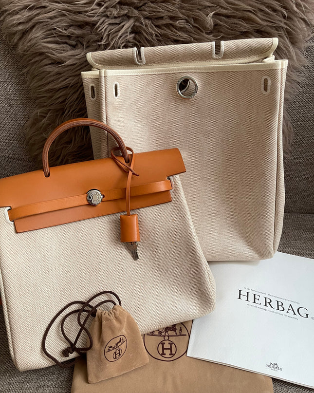 Preloved Authentic Hermes Herbag Zip
