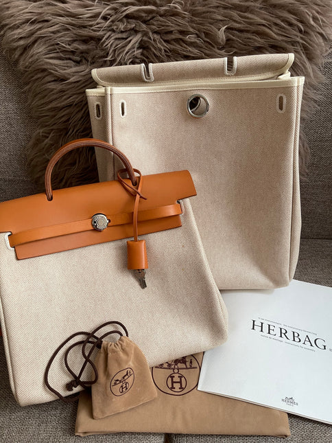 Preloved Authentic Hermes Herbag Zip