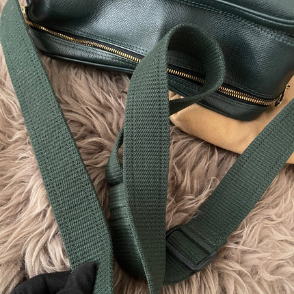 Preloved Authentic Louis Vuitton Green Taiga Leather Reporter PM Messenger Bag