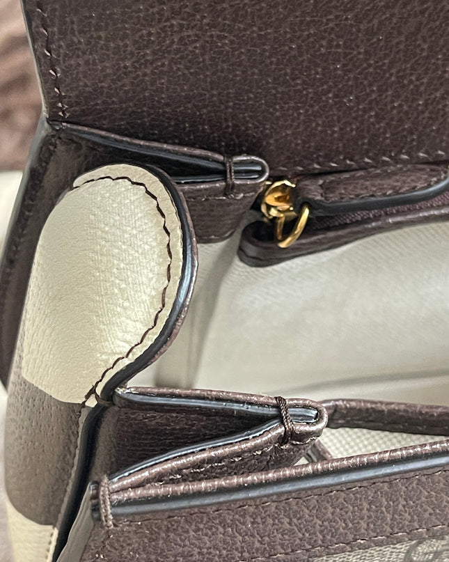 Preloved Authentic Gucci GG Supreme Canvas Leather and Python Medium Bamboo 1947 Top Handle Bag
