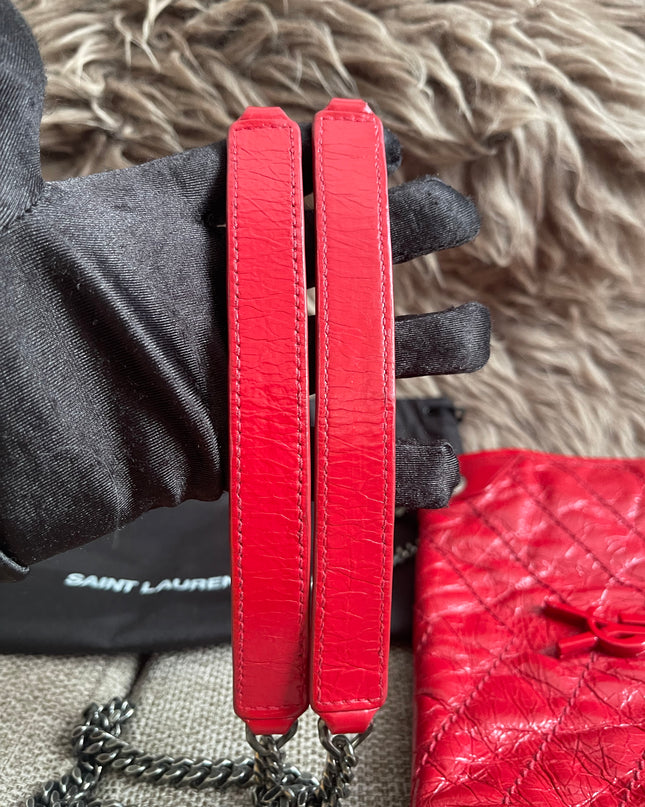 Preloved Authentic Saint Laurent Niki Baby Shoulder Bag — Red