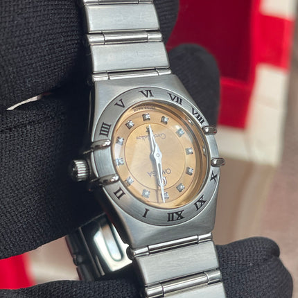 Preloved Authentic Omega Constellation Mini Cindy Crawford Orange Dial Ladies Watch