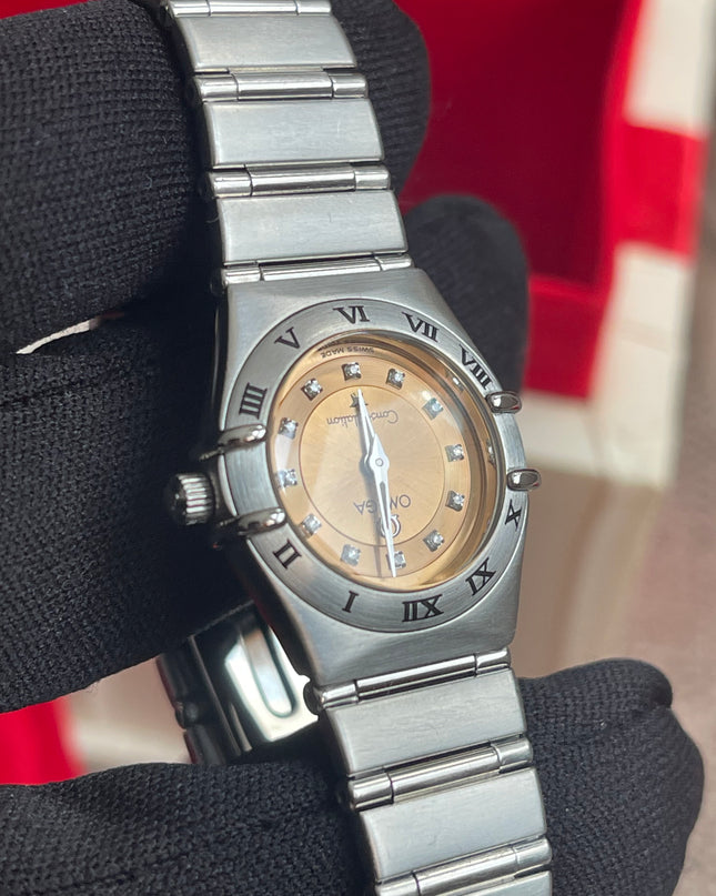 Preloved Authentic Omega Constellation Mini Cindy Crawford Orange Dial Ladies Watch