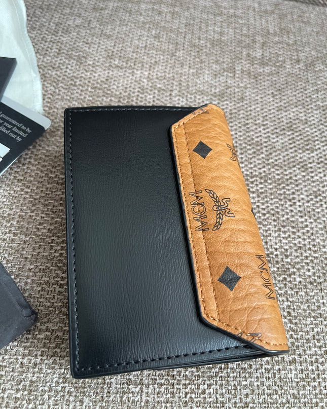 Preloved Authentic MCM Mena Trifold Wallet – Cognac Visetos