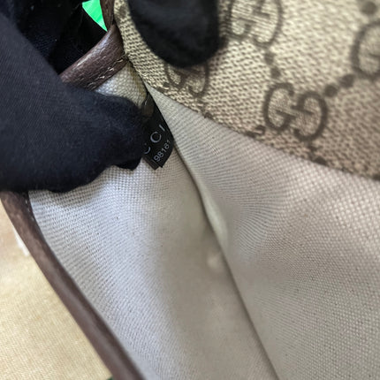 Preloved Gucci Brown GG Supreme Canvas and Leather Neo Vintage Web Belt Bag