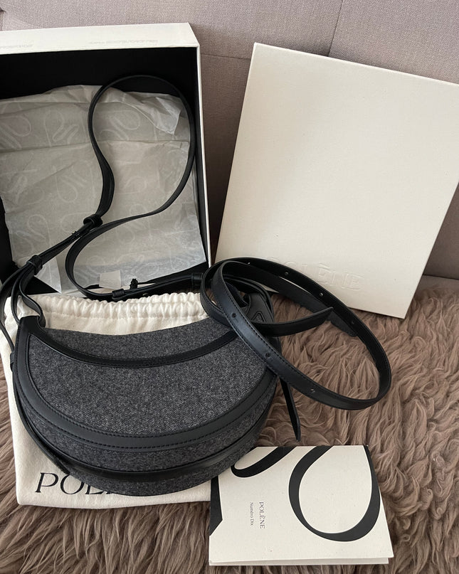 Preloved Authentic Polène Numéro Dix Grained Black Edition Calfskin