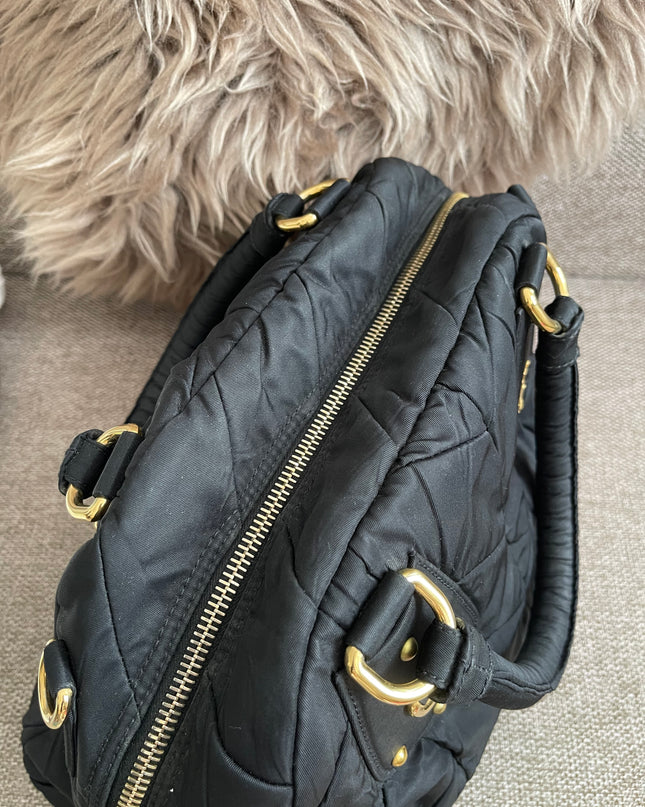Preloved Authentic Prada Quilted Nylon Tessuto Bomber Bag – Black