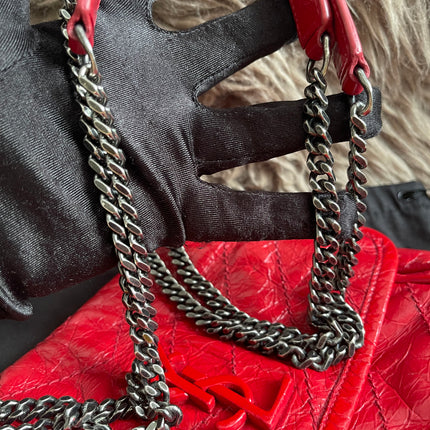 Preloved Authentic Saint Laurent Niki Baby Shoulder Bag — Red