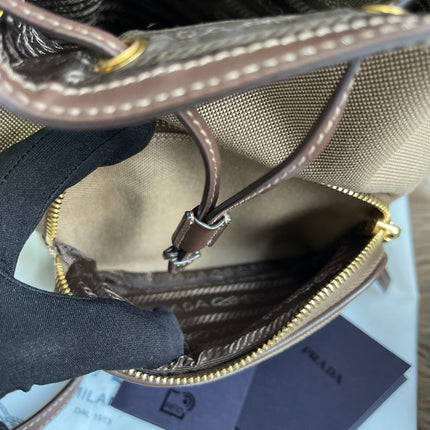 Preloved Prada  2021 Logo Jacquard Bucket Bag