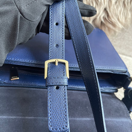 Preloved Authentic Furla Metropolis Small Shoulder Bag Navy Blue