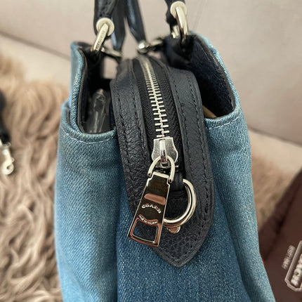 Authentic Preloved Coach Mini Lillie Carryall (Denim Multi)