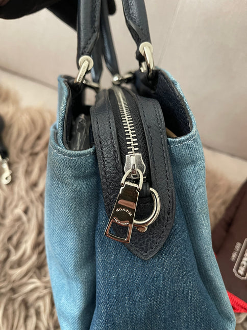 Authentic Preloved Coach Mini Lillie Carryall (Denim Multi)