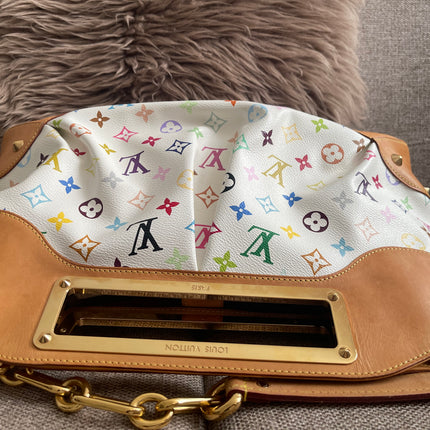 Preloved Authentic Louis Vuitton Monogram Multicolore Judy MM – White