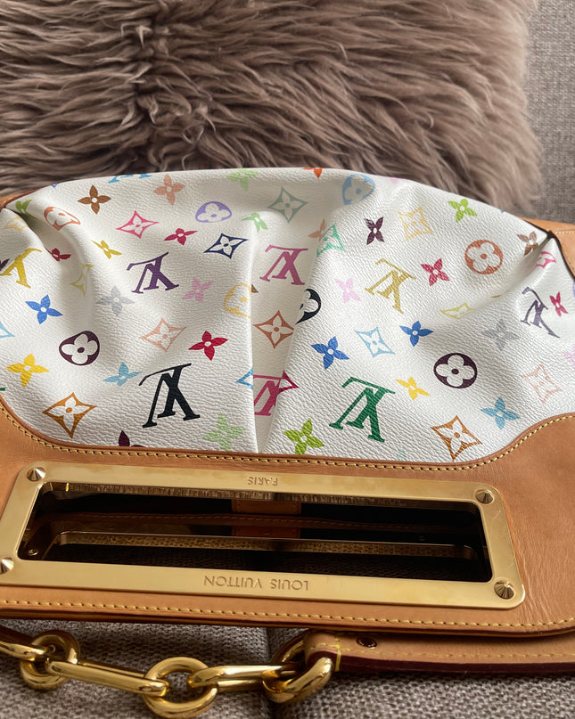 Preloved Authentic Louis Vuitton Monogram Multicolore Judy MM – White