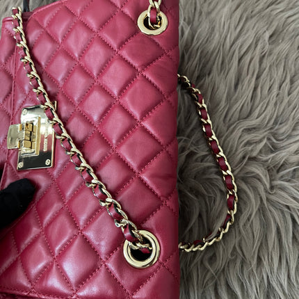 Preloved Authentic Michael Kors Red Vivianne Quilted Leather Shoulder Flap Bag