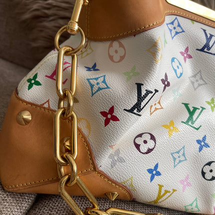 Preloved Authentic Louis Vuitton Monogram Multicolore Judy MM – White