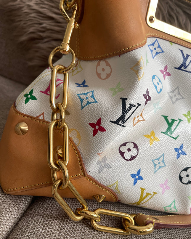 Preloved Authentic Louis Vuitton Monogram Multicolore Judy MM – White