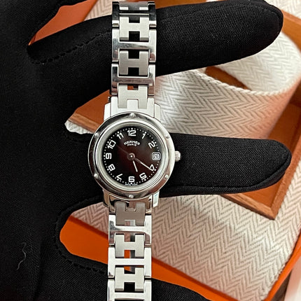 Preloved Authentic Hermes Stainless Steel Clipper 24mm Watch
