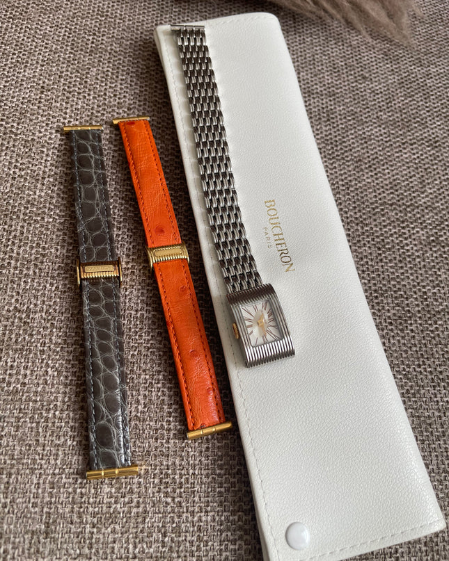 Preloved Authentic Boucheron Reflet Steel Watch with Interchangeable Straps