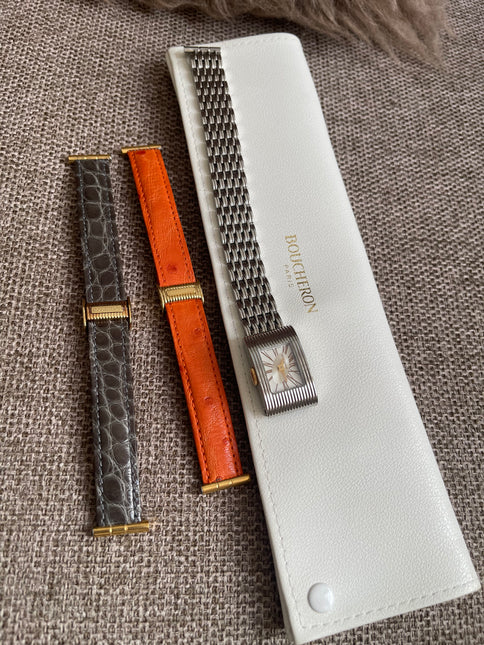 Preloved Authentic Boucheron Reflet Steel Watch with Interchangeable Straps